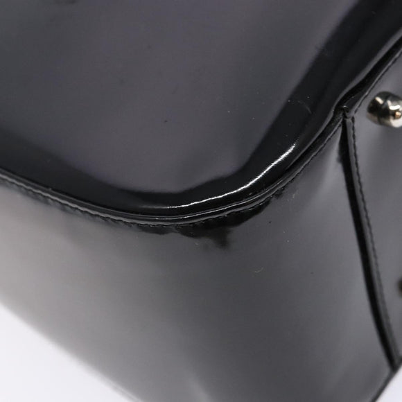 GUCCI Interlocking Hand Bag Patent leather Black 000 1013 0504 Auth 139818