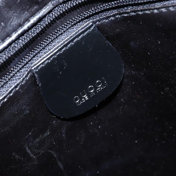 GUCCI Interlocking Hand Bag Patent leather Black 000 1013 0504 Auth 139818