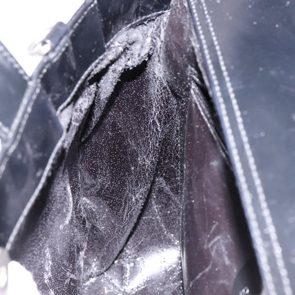 GUCCI Interlocking Hand Bag Patent leather Black 000 1013 0504 Auth 139818