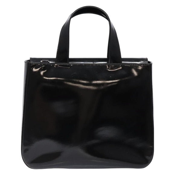 GUCCI Interlocking Hand Bag Patent leather Black 000 1013 0504 Auth 139818