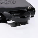 GUCCI Interlocking Hand Bag Patent leather Black 000 1013 0504 Auth 139818-7