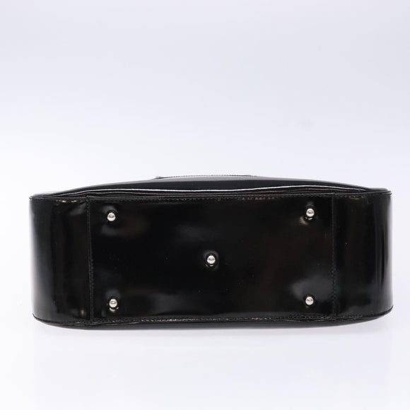 GUCCI Interlocking Hand Bag Patent leather Black 000 1013 0504 Auth 139818