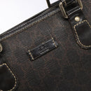 GUCCI GG Supreme Hand Bag PVC Leather Gold Dark Brown 190259 Auth 139819-14