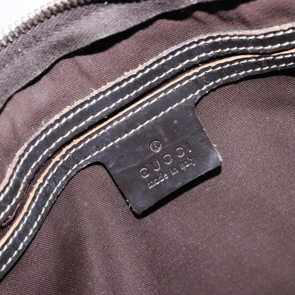 GUCCI GG Supreme Hand Bag PVC Leather Gold Dark Brown 190259 Auth 139819