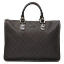 GUCCI GG Supreme Hand Bag PVC Leather Gold Dark Brown 190259 Auth 139819-2