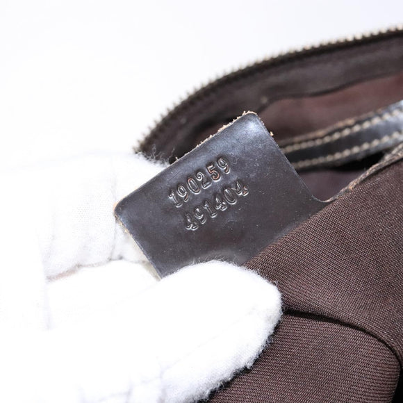 GUCCI GG Supreme Hand Bag PVC Leather Gold Dark Brown 190259 Auth 139819