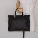 GUCCI GG Supreme Hand Bag PVC Leather Gold Dark Brown 190259 Auth 139819-23