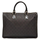 GUCCI GG Supreme Hand Bag PVC Leather Gold Dark Brown 190259 Auth 139819-3