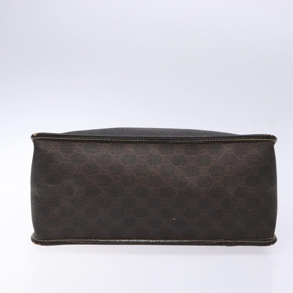 GUCCI GG Supreme Hand Bag PVC Leather Gold Dark Brown 190259 Auth 139819