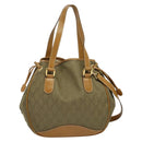 GUCCI GG Canvas Shoulder Bag 2way Beige Gold 000 3444 0282 Auth 139822-13