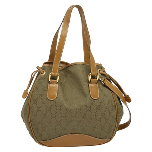 GUCCI GG Canvas Shoulder Bag 2way Beige Gold 000 3444 0282 Auth 139822