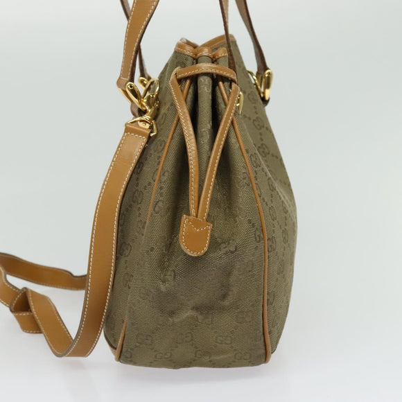 GUCCI GG Canvas Shoulder Bag 2way Beige Gold 000 3444 0282 Auth 139822