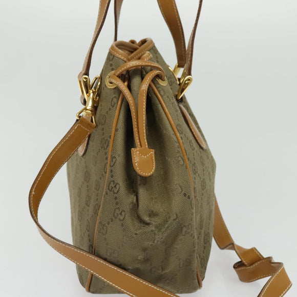 GUCCI GG Canvas Shoulder Bag 2way Beige Gold 000 3444 0282 Auth 139822