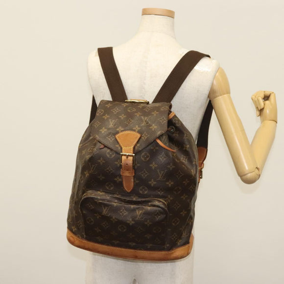 LOUIS VUITTON Monogram Montsouris GM Backpack M51135 LV Auth 139827