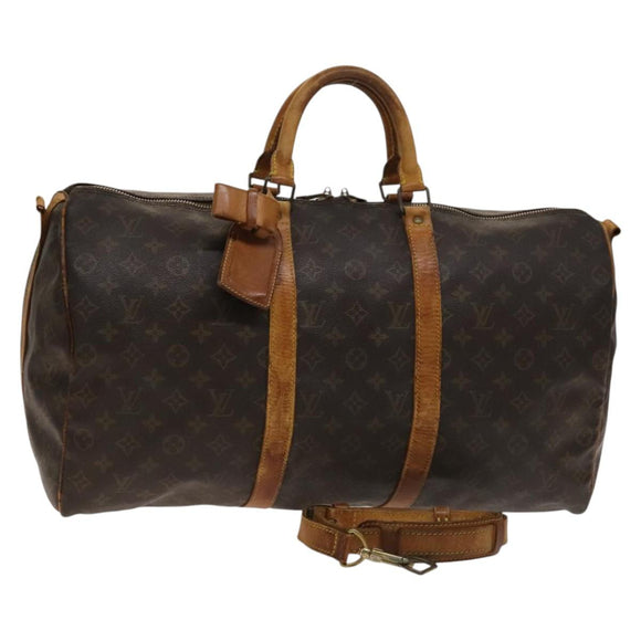 LOUIS VUITTON Monogram Keepall Bandouliere 50 Boston Bag M41416 LV Auth 139834