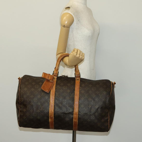 LOUIS VUITTON Monogram Keepall Bandouliere 50 Boston Bag M41416 LV Auth 139834