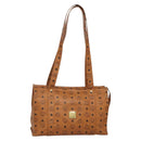 MCM Logogram Vicetos Tote Bag PVC Leather Brown Gold Auth 139837-1