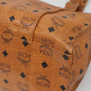 MCM Logogram Vicetos Tote Bag PVC Leather Brown Gold Auth 139837-15