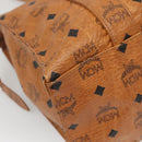 MCM Logogram Vicetos Tote Bag PVC Leather Brown Gold Auth 139837-16