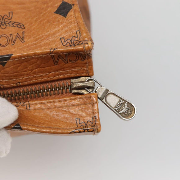 MCM Logogram Vicetos Tote Bag PVC Leather Brown Gold Auth 139837