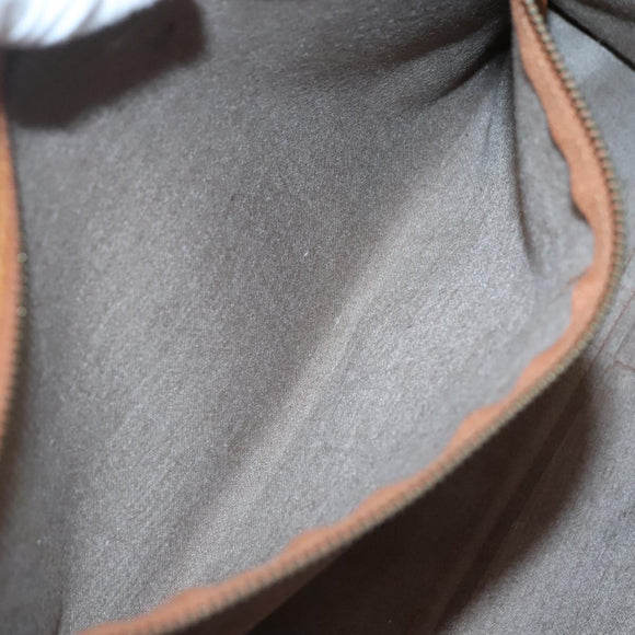 MCM Logogram Vicetos Tote Bag PVC Leather Brown Gold Auth 139837