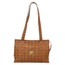 MCM Logogram Vicetos Tote Bag PVC Leather Brown Gold Auth 139837-13