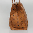 MCM Logogram Vicetos Tote Bag PVC Leather Brown Gold Auth 139837-3