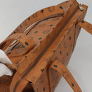 MCM Logogram Vicetos Tote Bag PVC Leather Brown Gold Auth 139837-6