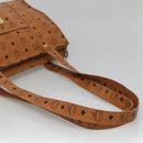 MCM Logogram Vicetos Tote Bag PVC Leather Brown Gold Auth 139837-7
