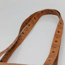 MCM Logogram Vicetos Tote Bag PVC Leather Brown Gold Auth 139837-8