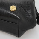 BALLY Hand Bag Leather Black Gold Auth 139839-9