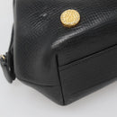 BALLY Hand Bag Leather Black Gold Auth 139839-14