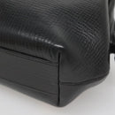 BALLY Hand Bag Leather Black Gold Auth 139839-15