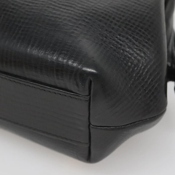 BALLY Hand Bag Leather Black Gold Auth 139839