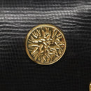 BALLY Hand Bag Leather Black Gold Auth 139839-17