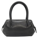 BALLY Hand Bag Leather Black Gold Auth 139839-2