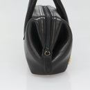 BALLY Hand Bag Leather Black Gold Auth 139839-3