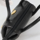 BALLY Hand Bag Leather Black Gold Auth 139839-6
