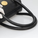 BALLY Hand Bag Leather Black Gold Auth 139839-7