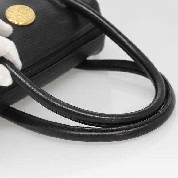 BALLY Hand Bag Leather Black Gold Auth 139839