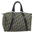 Christian Dior Trotter Canvas Boston Bag Navy Silver Auth 139846-1