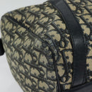 Christian Dior Trotter Canvas Boston Bag Navy Silver Auth 139846-9