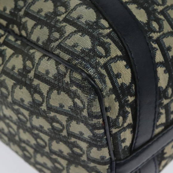 Christian Dior Trotter Canvas Boston Bag Navy Silver Auth 139846