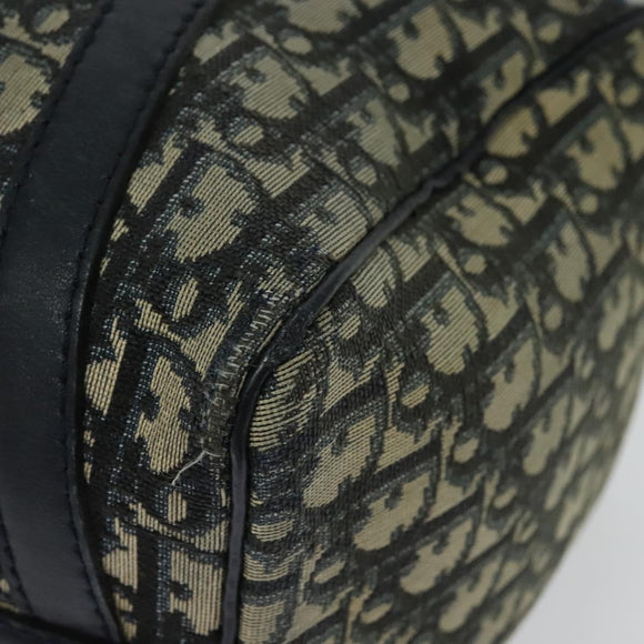 Christian Dior Trotter Canvas Boston Bag Navy Silver Auth 139846