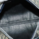 Christian Dior Trotter Canvas Boston Bag Navy Silver Auth 139846-10