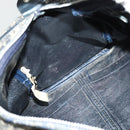 Christian Dior Trotter Canvas Boston Bag Navy Silver Auth 139846-18