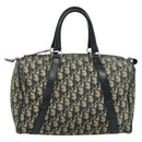 Christian Dior Trotter Canvas Boston Bag Navy Silver Auth 139846-13