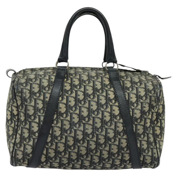 Christian Dior Trotter Canvas Boston Bag Navy Silver Auth 139846 - 0
