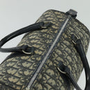 Christian Dior Trotter Canvas Boston Bag Navy Silver Auth 139846-6