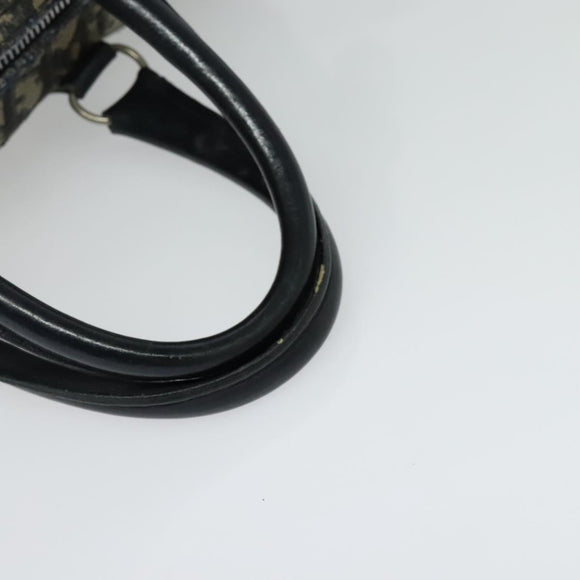 Christian Dior Trotter Canvas Boston Bag Navy Silver Auth 139846